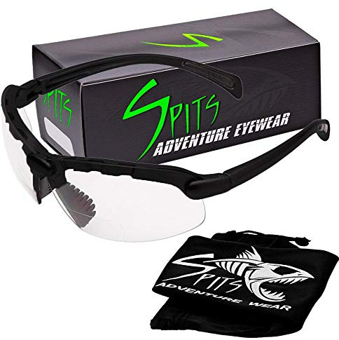 Spits Eyewear Top Or Bottom Bifocal Safety Glasses (Frame Color: Matte Black, Magnifier: 1.25 TOP Smoke)