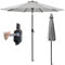 2.7M Garden Parasol, Patio Umbrella Sun Shading Tilting Sun Shade With Crank Handle, UV Protective 50+, Aluminium Pole, Compact For Pool, Garden, Any Outdoor Spaces(Excl. Base) (Grey)