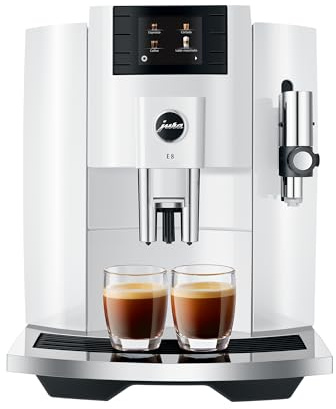 Jura E8 Automatic Espresso Machine (Piano White)