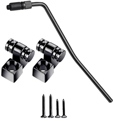 MAXCHEER 6MM Screw-in Electric Guitar Tremolo Arm Whammy Bar Thread Tremolo Bar & Guitar String Trees Guides Retainer for Floyd Rose Tremolo System, Electric Guitar Replacement (Black)