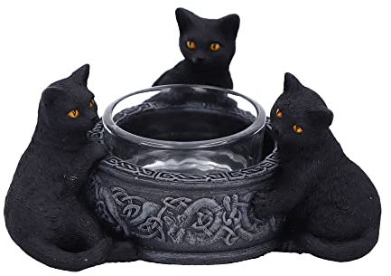Nemesis Now Familiar Trio Tea Light Holder, Black, 10cm (D5928V2)
