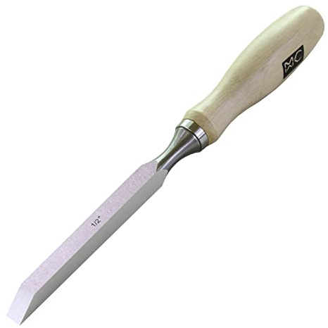 Individual Professional Woodworking Cabinetmakers Mortise Chisel Chrome-Vanadium Steel with Hornbeam Handles for Carpentry, Woodworking, Carving, Craftsman, 1/2”