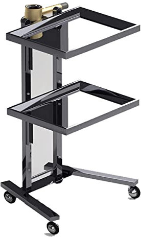 Friseur Trolley Friseurwagen Tablett Gold Aluminium Arbeitswagen Mit ZubehöR fön StäNder TäTowierungen Trolley Salons GeschäFte Mit Metallring Rollcontainer HöHenverstellbar SchöNheit