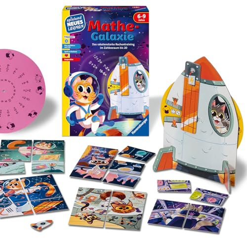 Ravensburger 24970 - Mathe-Galaxie - Lernspiel für Kinder, Rechenspiel für Kinder von 6-9 Jahren, für 1-4 Spieler, Zahlenraum 1-20, Plus und Minus