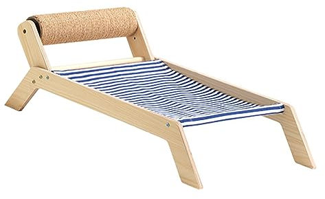 Shanrya Lettino da Spiaggia per Gatti, Sedia da Spiaggia per Gatti per Tutte le Stagioni, Confortevole, Antiscivolo, Estivo, per Interni Ed Esterni (Letto a rotelle in sisal da spiaggia)