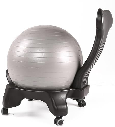 LBMED Balance-Ballstuhl,Stabilitätsballstuhl Mit 55cm Explosionsgeschütztem Ball Und Stützrahmen,hält Sicher 551 Pfund, Ergonomisch,verbessert Die Sitzhaltung Und Stärkt Die Beine,für SchwangereFrauen