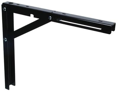 NAJDER Klappkonsole Regalträger 30cm, Regalwinkel, Konsole Regal-Halterung, Regalhalter, Klappregalhalterungen, Träger, Bodenträger Klappbar, Tragkraft 100kg, Schwarz (2 Stück)