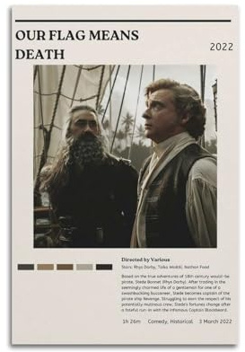 suumyo Our Flag Means Death Poster Room Decor Aesthetic Poster Artistic Poster for Bedroom Living Room Walls 16x24inch(40x60cm) Unframe-style