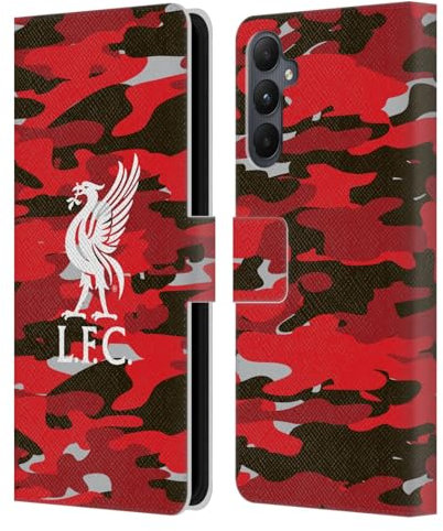 Head Case Designs Offizielle Liverpool Football Club Club Liver Bird Farben Camou Leder-Wallet-Hülle Kompatibel mit Samsung Galaxy A05s