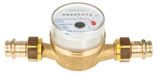 Einstrahlzähler ETK Kombi-Set (Kaltwasser) bis 30 Grad Länge 110 mm, inkl. Verschraubungen mit Pressanschluss 18 mm