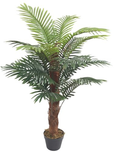 Lacers SMARAGDLINE Kunstpalme 120cm kunstpflanze Künstliche Pflanzen Groß Kunstbaum wie echt für Wohnzimmer Schlafzimmer Büro Deko Artificial Plants Outdoor Balkon Dekoration kunstblumen