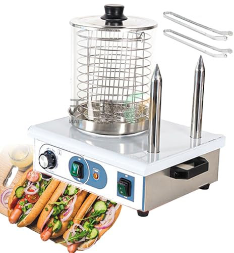 XNXYSMKJ Cuiseur Vapeur pour Petits Pains à Hot Dog, 2 Pinces à pâtisserie, Machine à saucisses électrique pour Cuire à la Vapeur des saucisses, des légumes, du Poisson et des boulettes
