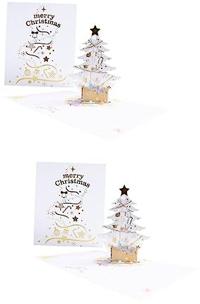EXCEART 2stücke Weihnachtsbaum Grußkarte -up Holiday Card Mit Weihnachtsbaum Festliche Dekoration Für Und Familie Stilvolle Weihnachtskarte Verschenken