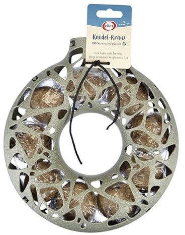 elles 4 Knödel-Kränze mit 9 Meisenknödeln | Futterspender für zahlreiche Meisenknödel | 100% Recyceltes Material | Ideal für den Garten oder Balkon | Umweltfreundlich & robust