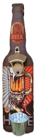 Abrebotellas montado en la pared, abrebotellas de pared con recipiente colector, abrelatas colgante, abrebotellas, abridor de botellas montado en la pared, abrebotellas de cerveza con soporte de