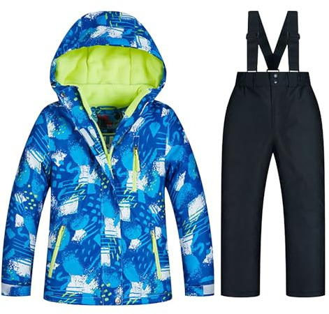Surttan Set Pagliaccetti Bambino E Ragazzo Tute Da Neve Bambino E Ragazzi, Tuta Invernale Antivento Tuta Sci Bambino Con Zip Set Tuta Windbroof Bimbo Tuta Da Neve Per Bambino Set Da Sci Per Bambini