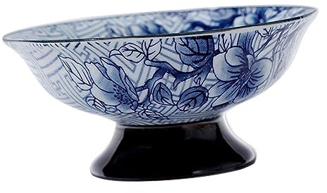 OFFSCH Bol à Fruits Pied en Céramique Plateau Décoratif Vintage pour Fruits Gâteaux et Bonbons Support à Collations Élégant 1 Pièce pour Tables et
