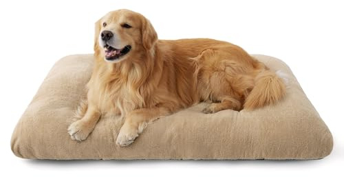 BEDSURE XXL Hundebett Waschbar, Hundematratze, 119x74x8cm, Kamel | XXL Dickes Warmes Hundekissen für Große Rassen, Flauschige Beruhigende Schicht, Abnehmbare Waschbare Außenbezug
