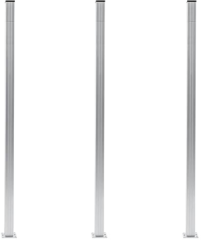 Xichuzi Zaunpfosten 3 STK. Aluminium 185 cm, Zaunpfähle, Metallpfosten, Zaun-pfosten, Zäune Aus Metall, Wildzaun Pfosten