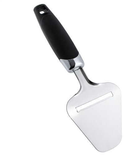Trancheuse à fromage – Rasoir à fromage en acier inoxydable | Trancheuse à beurre antiadhésive | Pelle à fromage robuste, serveur à rabot multifonction pour fromages doux, semi-durs, durs, accessoires