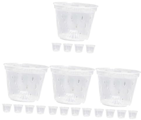 POPETPOP 4 Juegos Maceta De Orquídeas Macetas De Orquídeas con Agujeros para Orquídeas para Orquídeas Ollas Claras De Vivero Páginas 5 Piezas X 4