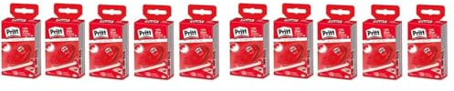 Pritt Refill Kleberoller, permanent, Premium-Band mit Klebstoffwaben, Gehäuse mit Schutzkappe lässt sich einfach nachfüllen, Bandlänge: 16 m, Bandbreite: 8,4 mm, 5 Stück (Packung mit 2)