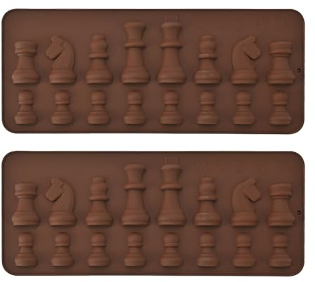 NIDHFG 2 Pieces Of Chess Mold, Creative Silicone Mold, Dessert Baking Tool, Can Make Chocolate And Candy.