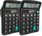 2 Pieza Calculadora Basica, Potencia Solar y batería, Calculadora Oficina, Calculadora Básica con Pantalla LCD de 12 Dígitos, Botones Grandes, Función Estándar para Oficina, Hogar y Escuela, Negro