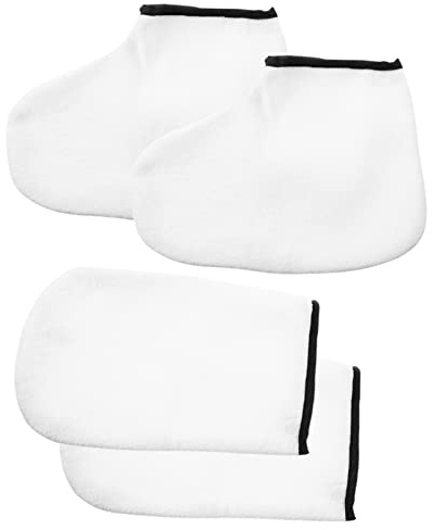 NIYANGLE 2 Paar Paraffinwachs Badehandschuhe Und Fußstiefel Isolierte Spa Hand Und Fußpflegehandschuhe Waschbar Für Trockene Raue Haut Für Heim Und Profi Wachsbäder