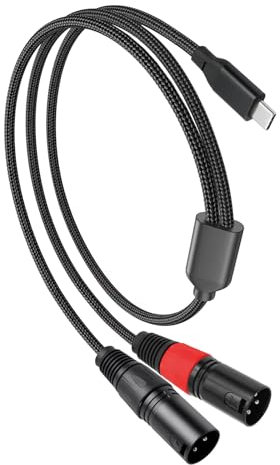 ULIJTH Cavo USB C maschio a 2 3 pin maschio stereo cavo adattatore multifunzionale USB C cavo adattatore per amplificatori altoparlante attivo