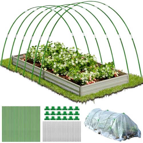 Cerchi da Giardino per Serra, 36 anelli per serra per fiori, anelli per reti per giardino, anelli per pilastri di giardino di bricolaggio per frutta per piante all'aperto