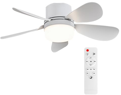 AIHONKON Socket Breeze Socket Fan Light with Remote Control, Portable Small Ceiling Fans with Lights for Bedroom, Kitchen, Living Room, with Dimming Function, 1000 Lumens, Screws into E26/E27