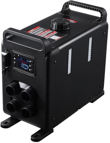 QUKFGCLGM Calentador de Aire diésel de 8 kW, 12 V/24 V, con Control por aplicación Bluetooth y Alarma de CO, Control Remoto Inteligente para vehículos, autocaravanas, garajes y Camping.