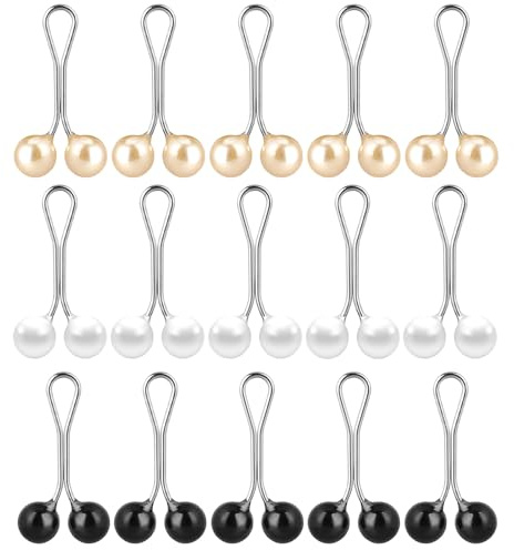 Lot de 24 pinces pour hijab pour femme, pinces à écharpe en perles | Broche multicolore en perles pour foulard musulman