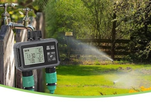 LatoYard Ordinateur d'irrigation 2 minuteries programmable pour arrosage de jardin IPX5 étanche