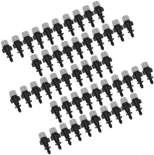50er-Pack Sprühdüsen für Garten-Tropfbewässerung, Kunststoff-Sprühköpfe für 4 mm/7 mm Schläuche, Gewächshaus-Kühlung und landwirtschaftliche Bewässerungssysteme