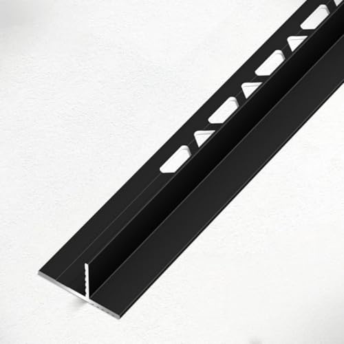 Coayuou Profilé De Finition pour Carrelage en Aluminium 100 Cm* 2 Pièces Protection D’Angle Et De Bord De Carrelage, Baguette De Finition Métallique pour Carrelage De 12 Mm(Black)