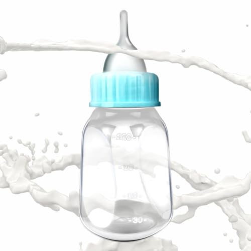 Bouteille de lait pour chaton | Mangeoire à lait pour chiot de 120 ml avec | tétine en silicone et échelle transparente | Bouteilles amovibles pour chiots allaitants, lapins et petits animaux