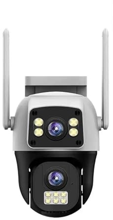XZXXZSZ Telecamera di sicurezza, Telecamera IP PTZ con scheda SIM 4G da 2 MP, doppio obiettivo, schermo, wireless, WiFi, for sorveglianza esterna, rilevamento umano(2MP Camera)