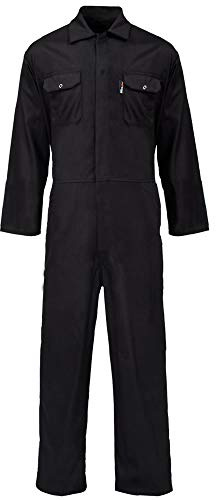 Pro-Work / Tough Gear Damen Overall/Overall/Overall/Overall/Overall aus Polycotton mit Druckknopfverschluss und elastischem Bund Gr. 66, Schwarz