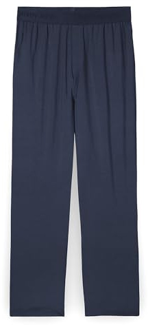Tommy John Men's Second Skin Pajama Pants, Comfortable Soft with Pockets Sleepwear, Lounge, Yoga, Sweatpants for Men, Elastic Band Pajama Bottoms (Dress Blue, Medium)