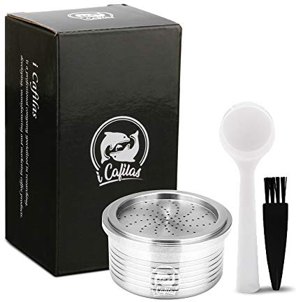 i Cafilas Capsules de café réutilisables pour Lavazza Espresso Point Capsules Lavazza Blue Coffee Pods en acier inoxydable avec 1 cuillère et 1 brosse (pour Lavazza Espresso Point)