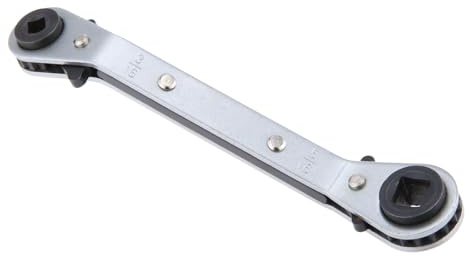 Ratchet Spanner Square 4-in-1 Ratchet Wrench, CT-122C Bend Wrench HVAC | Steel Ratchet Flip Spanner, Refrigeration & Air Conditioning Valve Wrench, Square Opening: 3/16, 1/4, 5/16, 3/8
