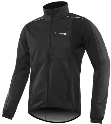 ARSUXEO Herren Radjacke wasserdicht winddicht Winter Thermal Atmungsaktiv Fahrradbekleidung 15K
