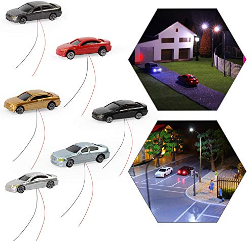 Evemodel 12Stk. 1: 150 N Spur Model beleuchtete Autos mit 12V LED Leuchten für Gebäude Layout Neu EC150-12-EU