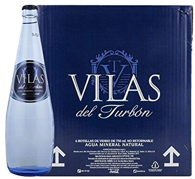 Agua mineral Vilas del Turbón 750 ml pack 12 botellas cristal (2x6 Bot.)