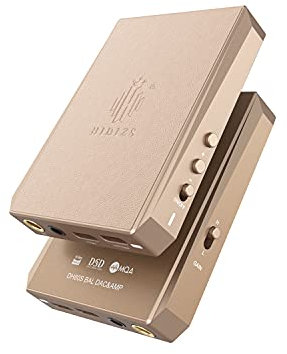 HIDIZS DH80S Portable Balanced DAC & AMP, Supports MQA Audio Technology, DSD64/128 Portable Audio Decoding Amplifier, 4.4mm/3.5mm Port Output for Windows 10/Mac OS/iPad OS/Android/iOS System (Gold)