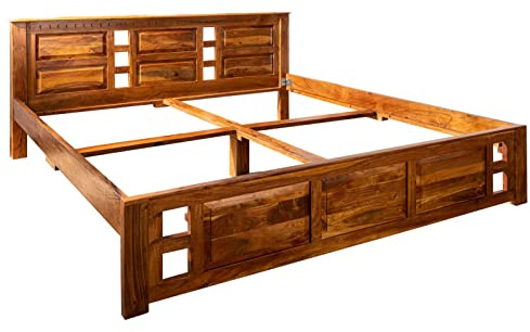 MASSIVMOEBEL24.DE | Oxford Bett Classic 200x200#254 Akazie, Farbe:Hellbraun lackiert