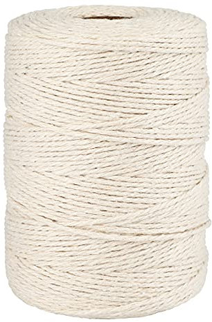jijAcraft 2MM Butchers String: 200M 656ft Strong Beige Cotton for Kitchen Rotisserie Chicken, Tying Meat, Making Sausage - Natural Food Grade Cooking