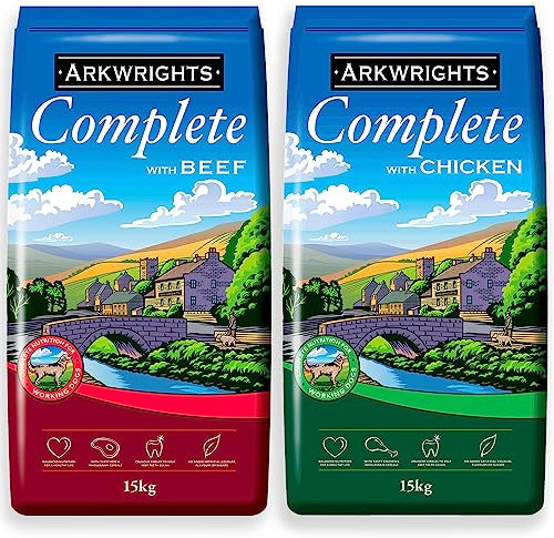 Gilbertson & Page Arkwrights Complete Dry Dog Food 2 pack (30kg) - 1 x 15kg Beef & 1 x 15kg Chicken - Complete Nutrition for Working and Sporting Adult Dogs